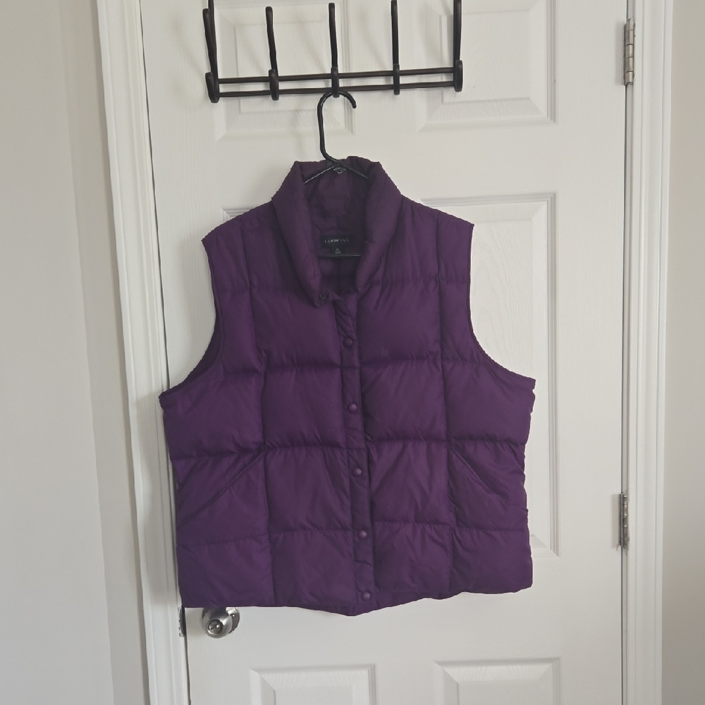 Lands' End Women's Purple Quilted Puffer Vest